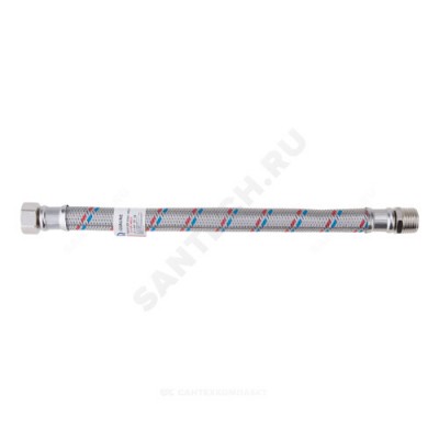 Подводка гибкая для воды нержавеющая оплетка ГИГАНТ 1/2" г-ш L=0,4 м AQUALINE 4939