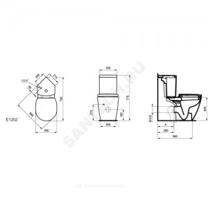 Бачок для унитаза угловой CONNECT SPACE нижний подвод 2/реж Ideal Standard E120201.