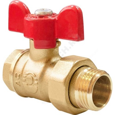 Кран шаровой латунь 11Б27фт1М OPTIMA Ду 20 Ру25 ВР/"американка" полнопроходной бабочка VALFEX VF.227.L0B1.034