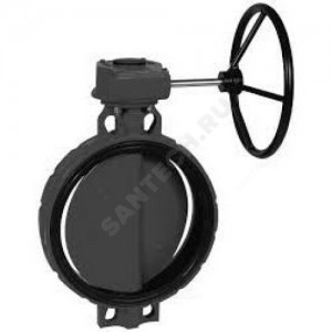 Затвор дисковый поворотный чугун VFY-WG(SYLAX) Ду 300 Ру16 межфл с редуктором диск чугун манжета EPDM эпоксидное покрытие чугунного диска затвора Danfoss 065B8428