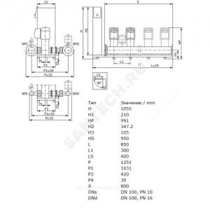 Установка повышения давления SiBoost Smart 2 HELIX VE 3602/5,5kW Wilo 2450212