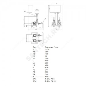 Установка повышения давления COR-2 MHI 1603/SKw-EB-R Wilo 2897315