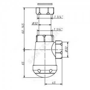 Сифон для умывальника бутылочный Чик 1 1/4 х 32 без выпуска Орио М-3200