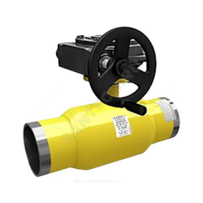 Кран шаровой сталь газ КШ.Ц.П.Р Ду 80 Ру25 п/привар с редуктором LD КШ.Ц.П.Р.GAS.080/070.025.Н/П.02