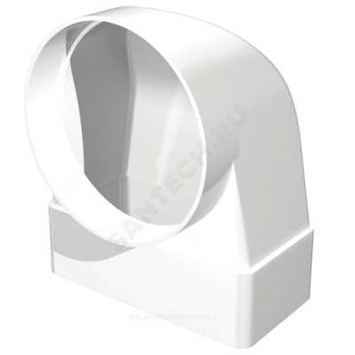 Соединитель угловой 90гр 60х204/D100 с фланцем пластик Эра 620СК10ФП