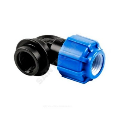 Отвод компрессионный ПЭ ВР Дн 63х2"х90гр 1000349