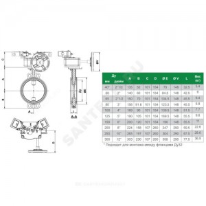Затвор дисковый поворотный чугун VPI4448R2C-08EP Ду 100 Ру16 межфл с редуктором диск чугун манжета EPDM с концевыми выключателями Tecofi VPI4448R2C-08EP0100