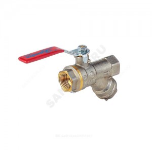 Кран-фильтр шаровой латунь никель 1014 Ду 15 Ру40 ВР полнопроходной рычаг Aquasfera 1014-01