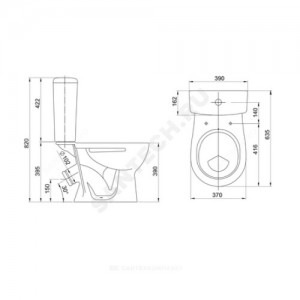 Унитаз-компакт Орион декор беж нижний подвод косой выпуск 1/реж полипропилен Santeri 1.P400.8.S07.00B.F