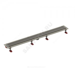 Лоток душевой с "сухим" затвором ТП-50.1 Дн 50 с нержавеющей решеткой 1000х67 вертикальный выпуск Татполимер 101200275