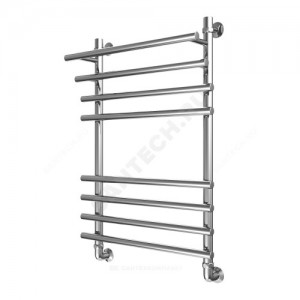 Полотенцесушитель водяной нерж сталь Лесенка Ду 25 (1") НР с полочкой 600х600мм 6П нижнее подключение в/к соединитель (1"х3/4") Мост-Люкс Элит-Металл В-19-13