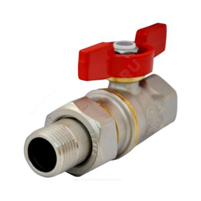 Кран шаровой латунь никель R919 Ду 25х32 Ру35 ВР/"американка" полнопроходной бабочка переходн Giacomini R919X008