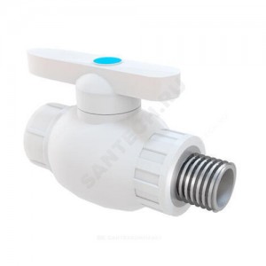 Кран PP-R шаровой белый НР Дн 25х3/4" прямой для радиатора RTP (РосТурПласт) 21517