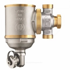 Фильтр магнитный сетчатый латунь Ду 20 Ру10 ВР R146 C шаровым краном, заглушкой для дренажа и клапаном выпуска воздуха Giacomini R146CX004
