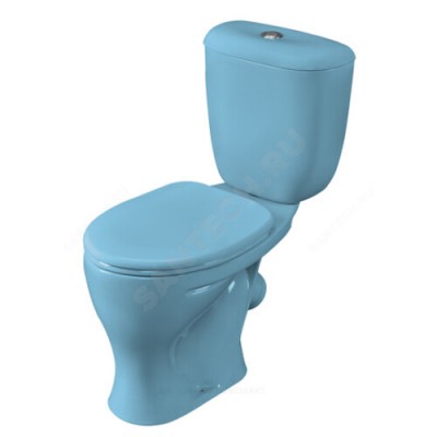 Унитаз-компакт Воротынский голубой нижний подвод косой выпуск 1/реж полипропилен Santeri 1.P401.7.S06.00B.F