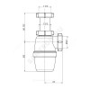 Сифон для умывальника/мойки бутылочный 1 1/2"x40 без выпуска Ideal Standard S891567