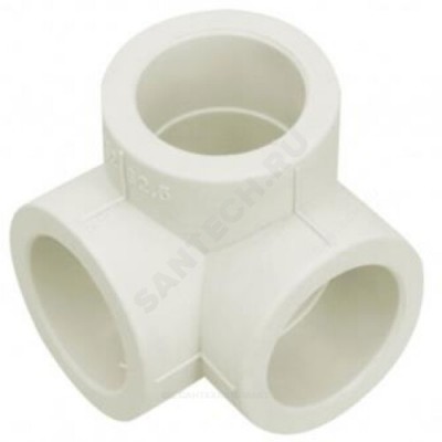 Тройник PP-R 2-двухплоскостной белый внутренняя пайка Дн 25 RTP (РосТурПласт) 28080
