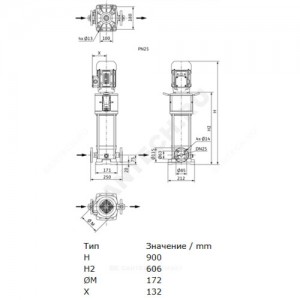 Насос многоступенчатый вертикальный HELIX V 410-1/25/E/KS/400-50 PN25 3х400В/50 Гц Wilo 4160529
