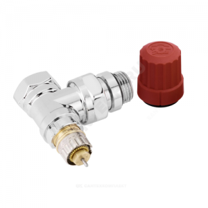 Клапан термостатический RA-NCX для двухтр Ду 15 Ру10 угловой ВР клипс RTR (RA) хром глянцевый Danfoss 013G4247