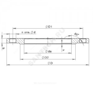 Фланец ПВХ серый Ду 32 (Dвн 51мм) Ру16 напорный для трубы Дн 40 EFFAST RDRFLD0400