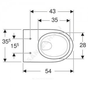 Унитаз подвесной Renova белый горизонт/выпуск без сиденья Geberit 203050000