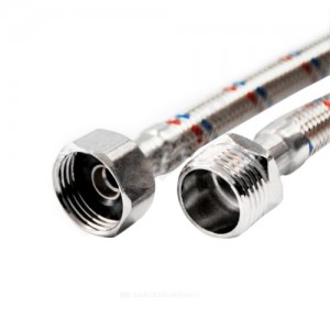 Подводка гибкая для воды нержавеющая оплетка 1/2" г-ш L=0,3 м VALFEX S/S 30сm В-Н