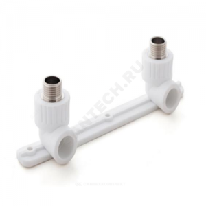 Планка PP-R монтажная белая НР Дн 20х1/2" Ру25 под смеситель с водорозетками RTP (РосТурПласт) 10703