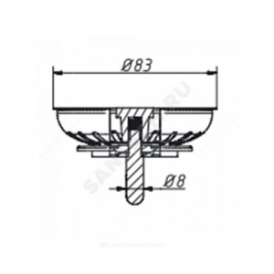 Фильтр-пробка для кухонной мойки 3 1/2" Орио РК-9