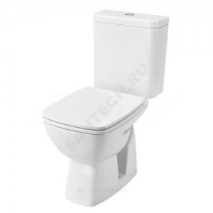 Унитаз-компакт Нео Лайт белый нижний подвод косой выпуск 2/реж дюропласт Soft close тонкое сиденье Santek 1.WH30.2.471