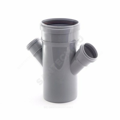 Крестовина PP-H 1-плоскостная серая Дн 110х50х50х45гр б/нап в/к RTP (РосТурПласт) 11324/