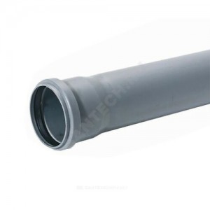 Труба PP-H с раструбом серая Эконом Дн 50х1,5 б/нап L=0,15м в/к Политэк 0500150т