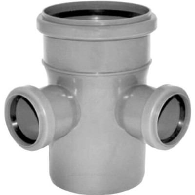 Крестовина PP-H 2-плоскостная серая Дн 110х50х50х87гр б/нап в/к Политэк 60155090