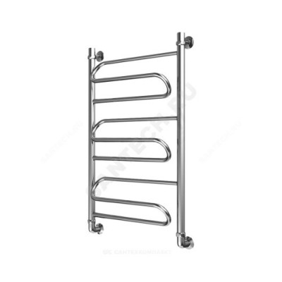 Полотенцесушитель водяной нерж сталь Лесенка Ду 25 (1") НР 600х600мм нижнее подключение в/к соединитель (1"х3/4") Ручей Элит-Металл В-20-13