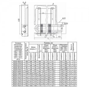 Конвектор настенный концевой "Универсал" КСК 20 К (А01) (малой глубины) 0.4кВт бок/п резьба Сантехпром 6000514