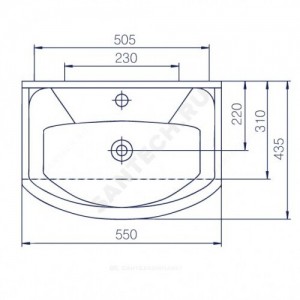 Умывальник мебельный Элеганс 55 белый Rosa (Кировская керамика)